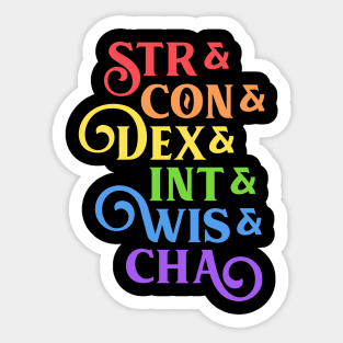 Rainbow RPG Stats Tabletop Sticker